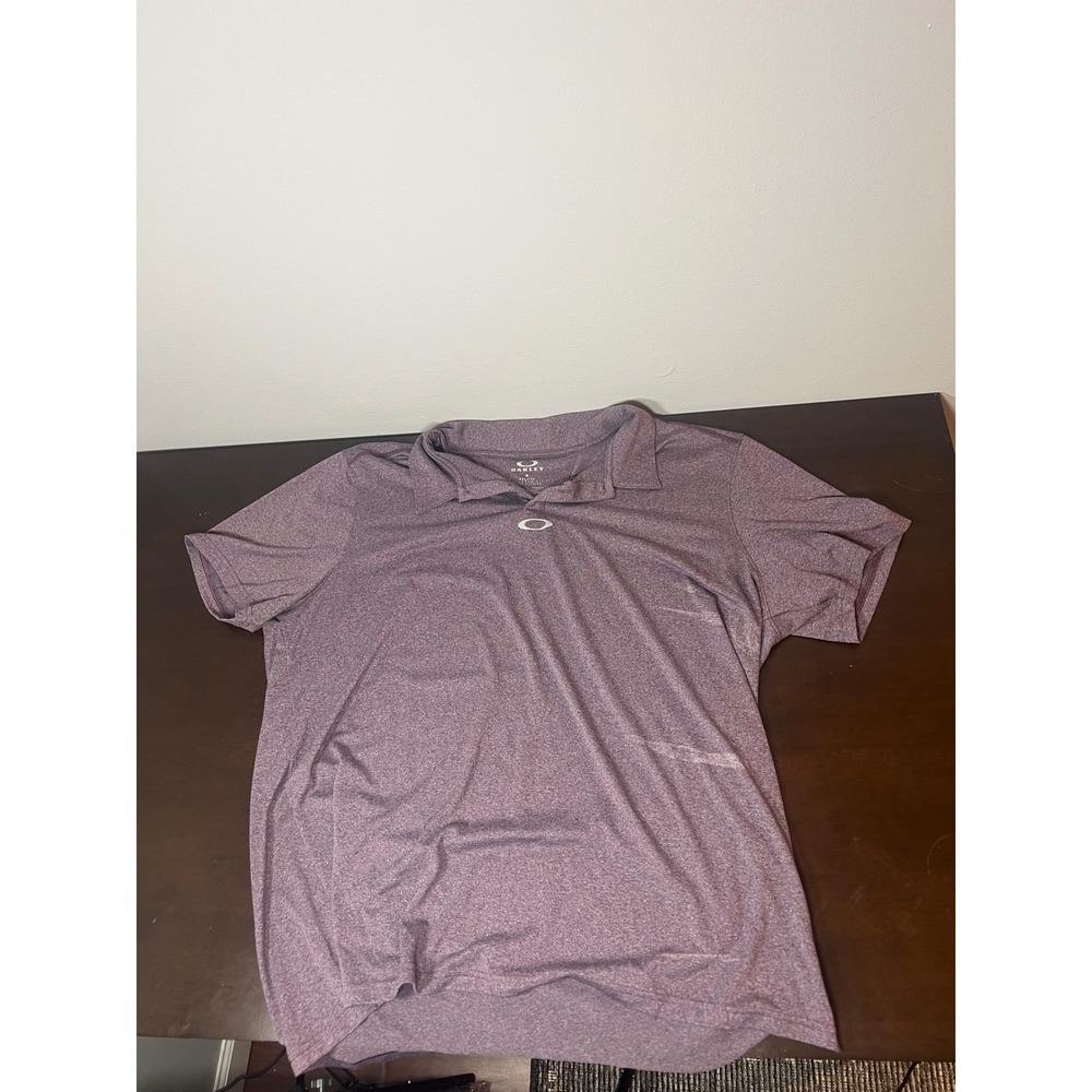Oakley Mens XXL Purple Heathered Ohydrolix Polo Shirt Fit Reflection Bay